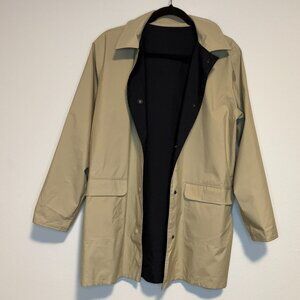 TravelSmith Reversible Raincoat Size M Black/Tan